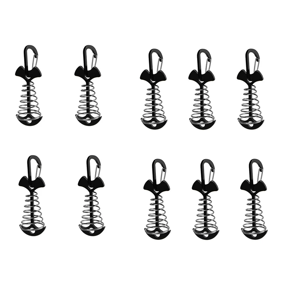 Description Picture 2 of itemTARKA 10pcs Camping Deck Nails Spring Fish Bone Nails with Hooks Wooden Board Tent Pegs Ground Nails Climbing Tent Accessories