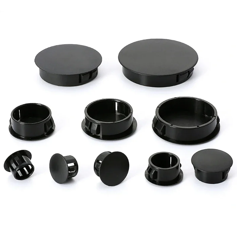 Silicone rubber plugs pipe end cap rubber caps silicone rubber caps Black Plastic Hole Plug Snap-on Cover Dust Caps Furniture Screw Hole Cover Tube Pipe Inserts Plug Bung