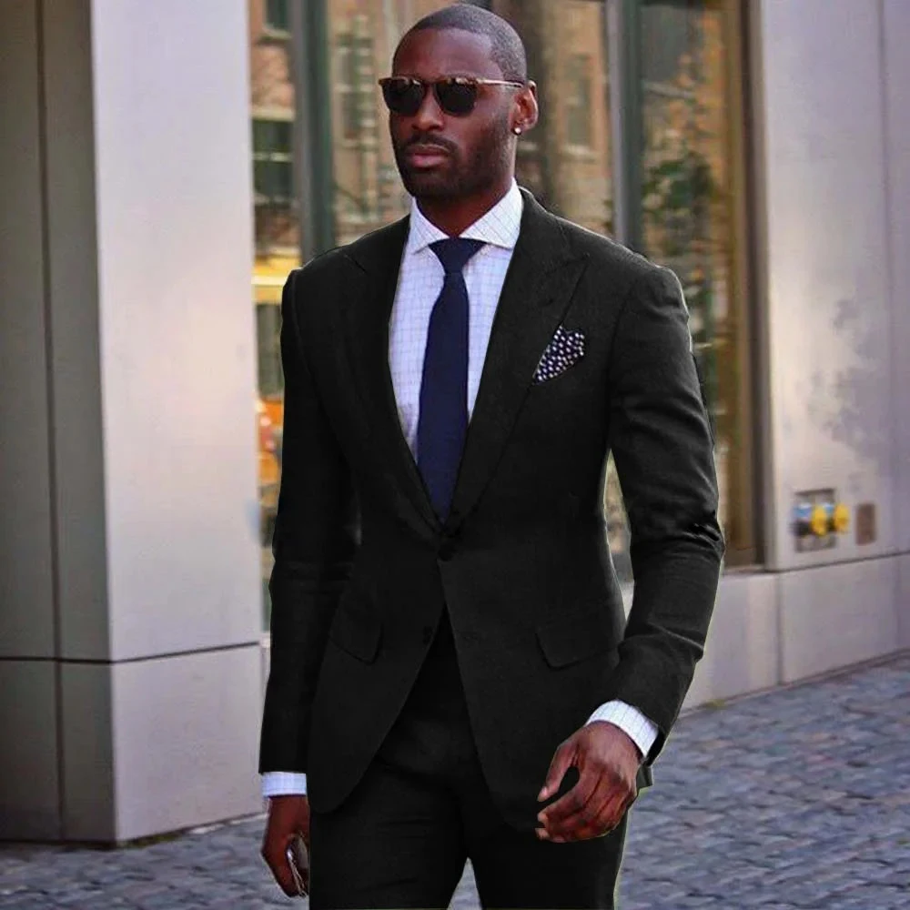

Party Men Suits 2024 Men's Serge Casual Elegant Wedding Suit Costume for Wedding Two-Piece Pant Set Men Formal Wear
