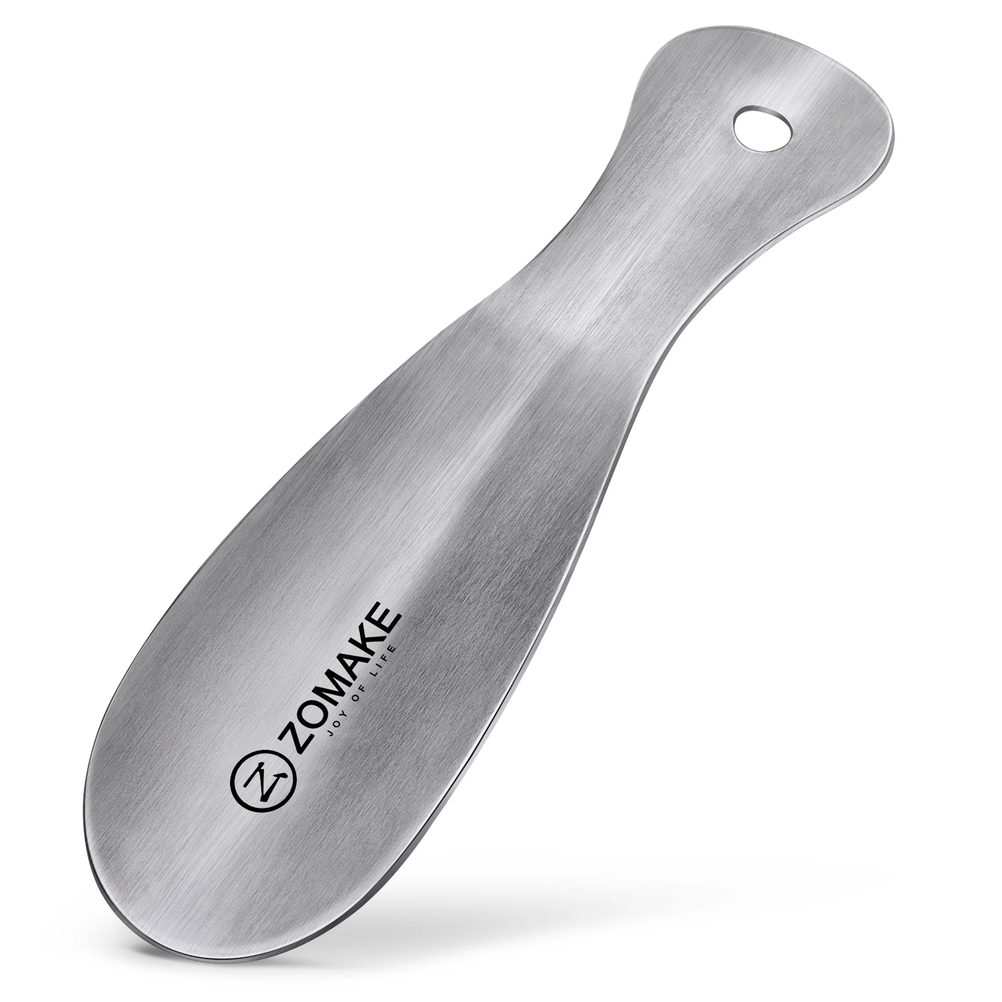 Small ShoeHorn Stainless Steel with Hole 7.5Inch Shoe Spoon Wear Shoe Helper Easy Carry Aid Tool Accessories for Unisex