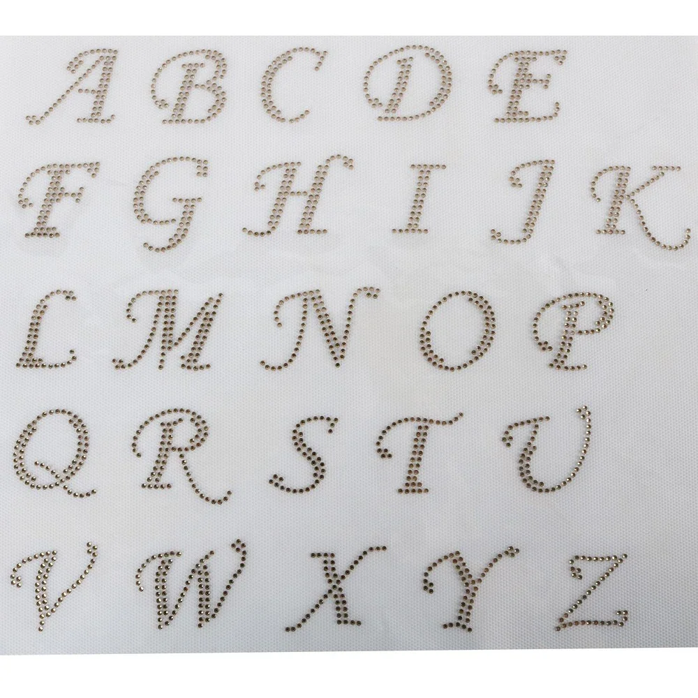 Morcheiong 52 toppe autoadesive con perle e strass, lettere dalla A alla Z, per vestiti, tessuti, zaini (bianco