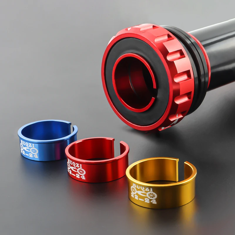 Bicycle bottom bracket adapter Bicycle bottom brackets adapter MUQZI MTB Road Bike Bottom Bracket Adapter 24mm To 22mm Conversion Washer Aluminum Alloy Adjust Ring