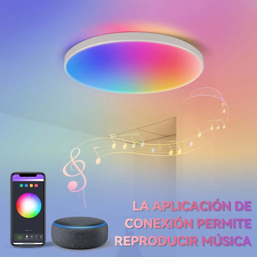 RGB Alexa Ceiling Light Wifi Remote LED Ceiling Chandelier Bedroom Living Room Decoration Home Tuya Dimmable Led Lights Fixture