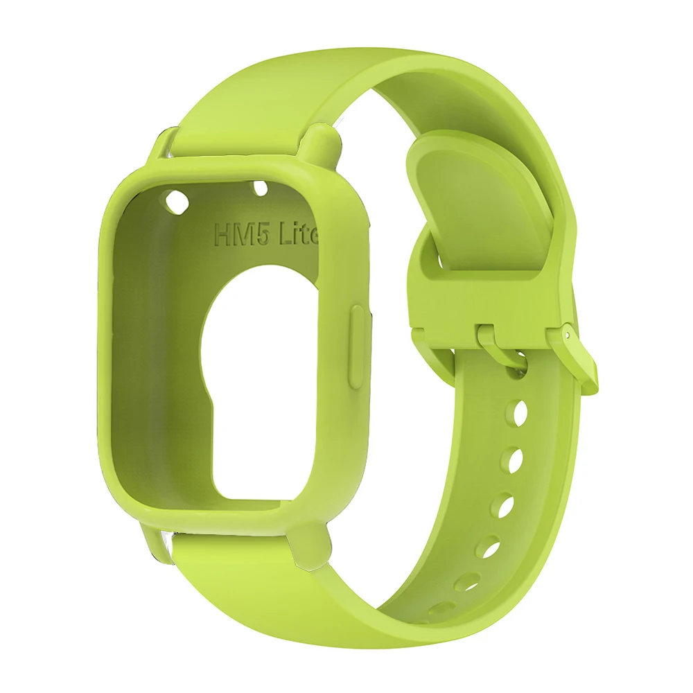 Premium Silicone Adjustable Watch Strap with Case Decoration - Single Color Replacement Wristband