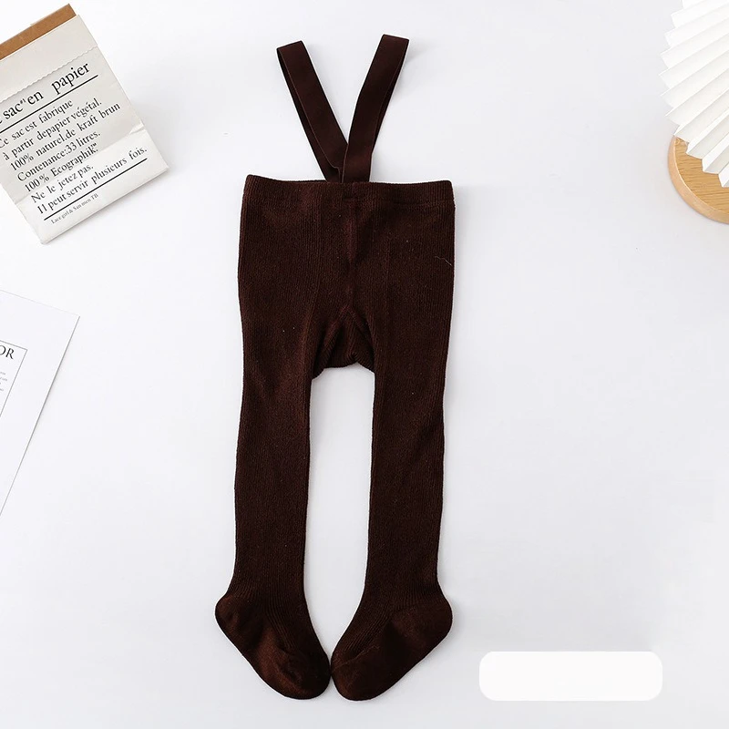 Cute Spring Knitted Tights For Newborn Baby Boys And Girls Solid Pantyhose Casual Suspender Tights Infant Toddler Strap Leggings
