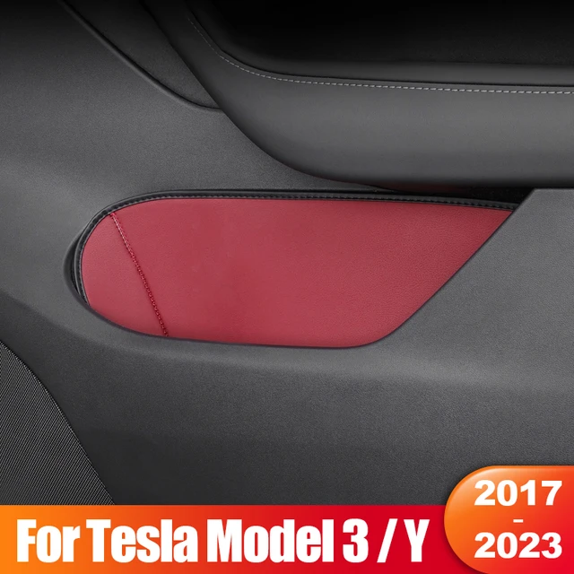 For Tesla Model 3 Model Y 2017- 2021 2022 2023 Leather Car Door Side  Storage Box Door Handle Armrest Tray Organizer Accessories - AliExpress