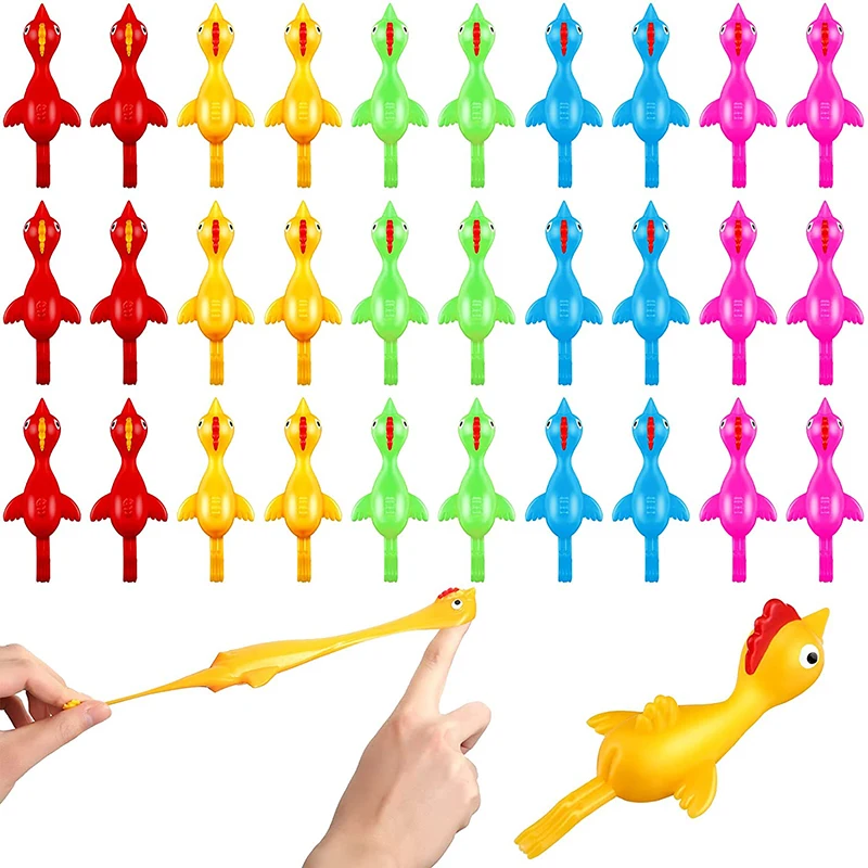 Slingshot Chicken Funny Rubber Flicking To Ejection Toy Turkey Flingers Stretchy Game Party Favor School Activity Gifts rubber flicking toy