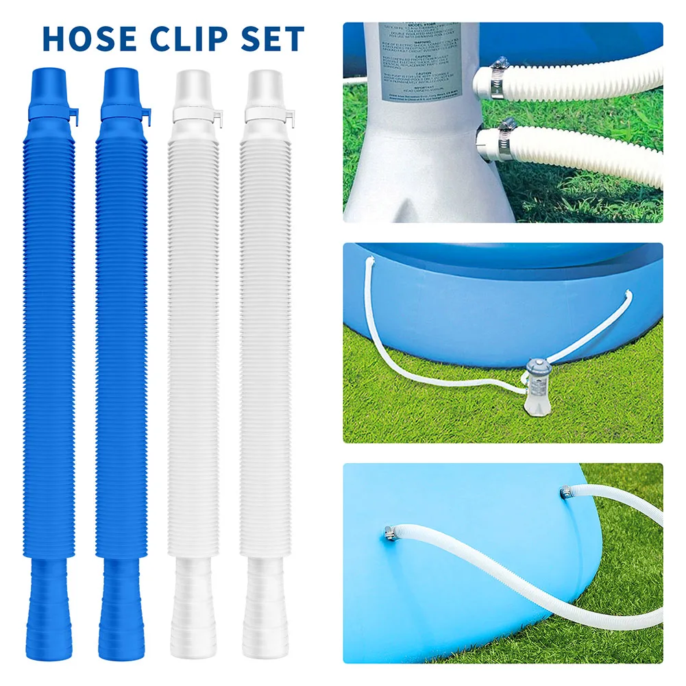 1/2 sets Swimming Pool Replacement Leak-Proof Hose Clamps Portable Ground Above Pool Filter Pump Retractable Hoses Pipe Kits