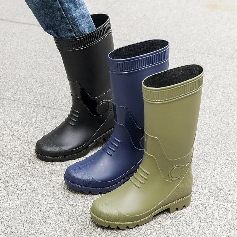 Men's Rubber Boots Fashion Sports New In Waterproof Rain Shoes Man