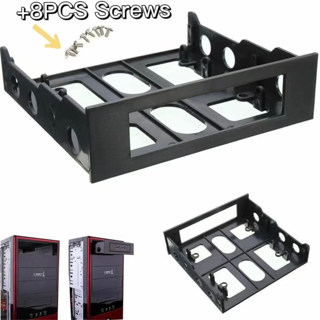 3.5" to 5.25" Drive bay computer case adapter mounting bracket usb hub floppy 