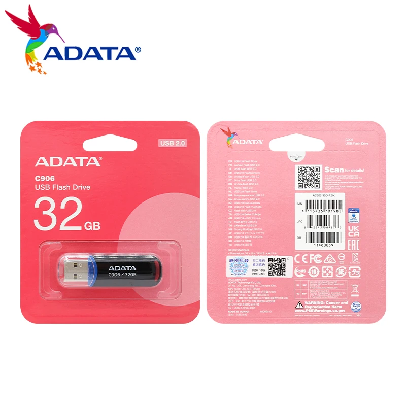 High Velocidade Usb Flash Drive Mini u Stick Pen Memory Stick 64gb 32gb 16gb 8gb 100 Original Adata-c906