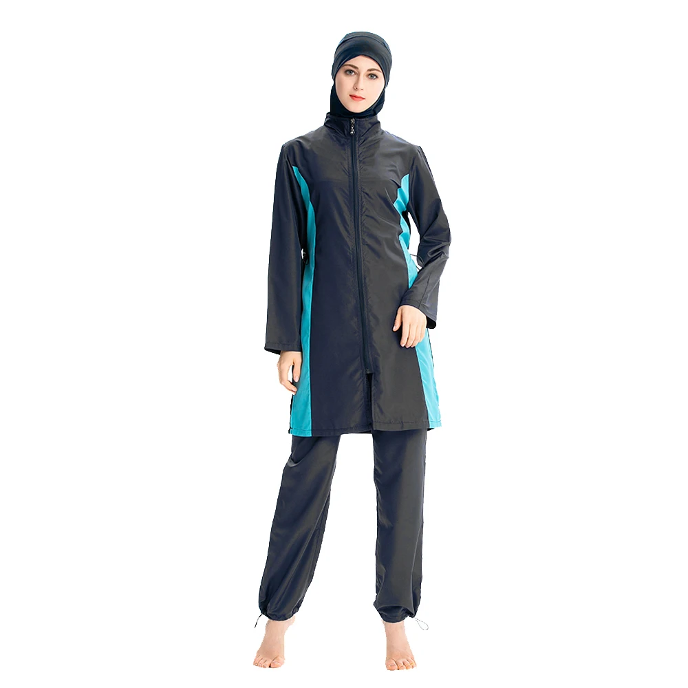 

Комплект одежды для купания из 3 предметов, сдержанный купальник Burkini, купальные костюмы с полным покрытием, Исламский купальник, купальный костюм, пляжный костюм
