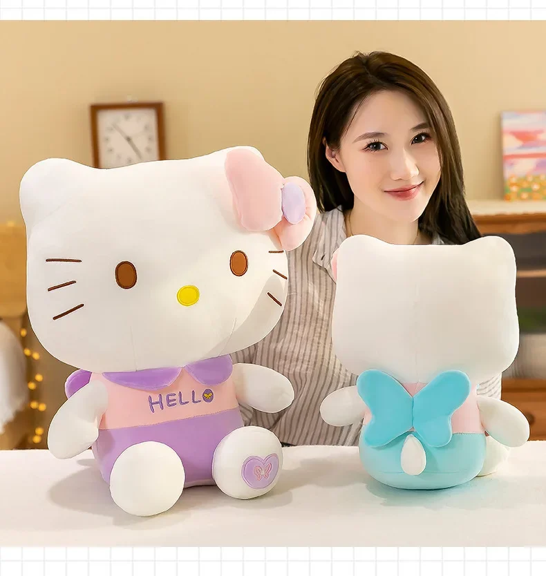 Hello Kitty Plush Sanrio Doll Cartoon Creative Cute Plush Room Pillow Decoration Gift