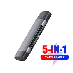 Versatile 5 - in - 1 USB Card Reader for Multiple Memory Cards and USB Storage Devices (BLACK)