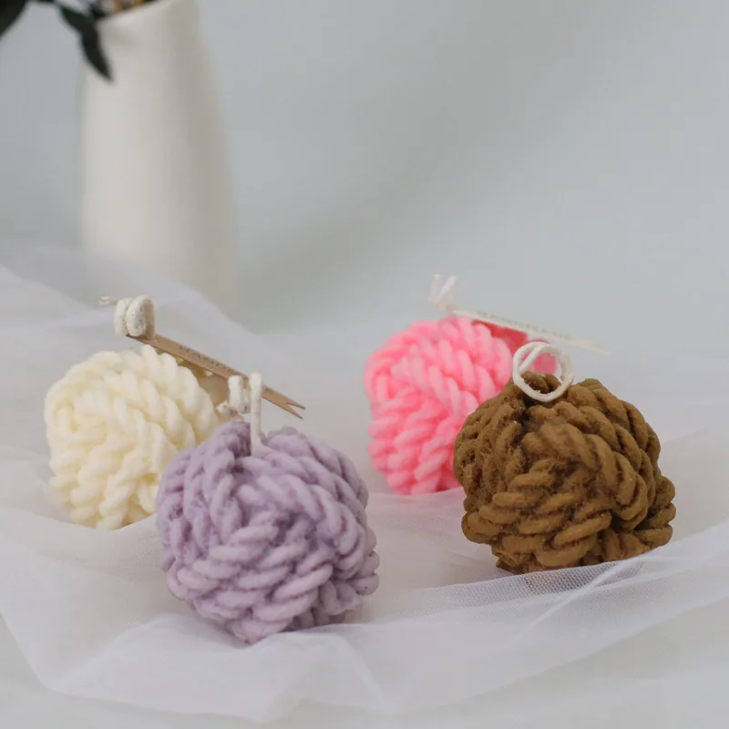 Creative Knot Silicone Candle Mold Handmade 3D Wool Ball Candle Making Kit DIY Soap Plaster Resin Supplies Home Crafts Gift