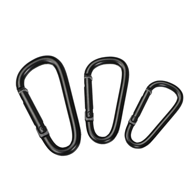 270C 4Pcs D Rings Clip Hook Spring Snap Clip Hook Climbing Carabiner Buckles Keychains for Camping, Hiking, Fishing