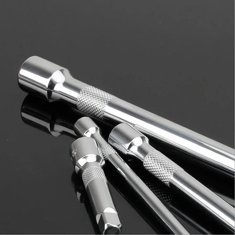 1pcs 1/4" 3/8" 1/2" Socket Ratchet Wrench Extension Bar 360 Degree Extension Bar Set Auto Repair Socket Extender Quick Release 5