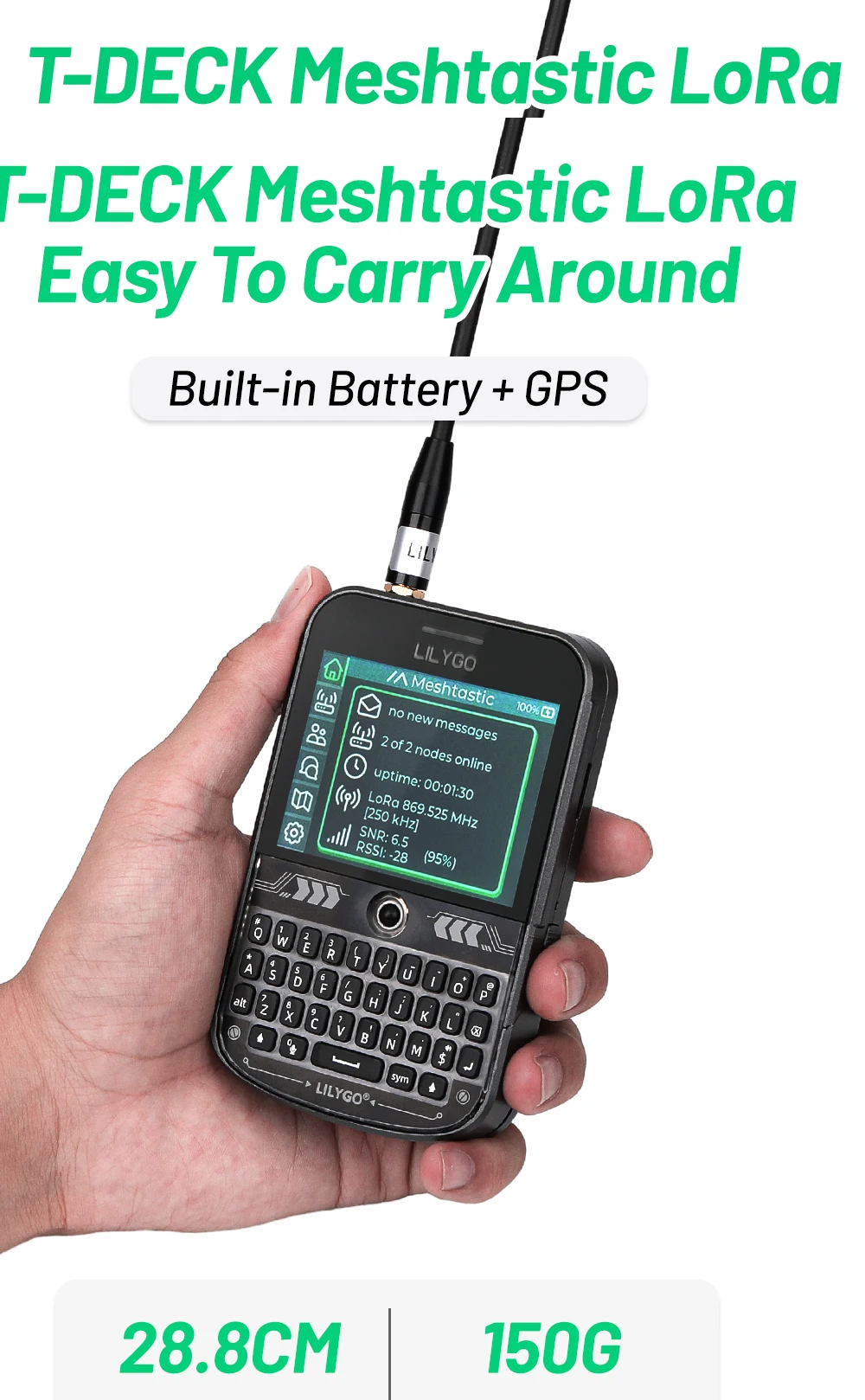 LILYGO T-Deck Plus Lora Mesh Radio with ESP32-S3 GPS LoRaWAN for Meshtastic Pock