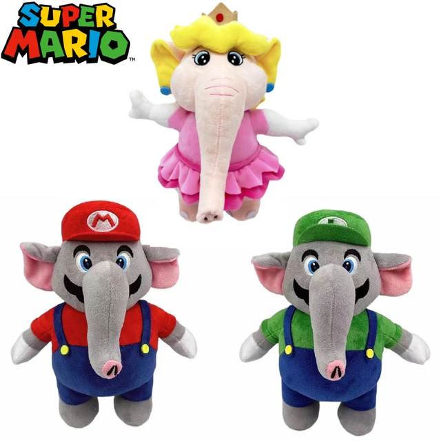 Super Mario Bros. Wonder Short Plush Toys Elephant Apple Mario Luigi  Princess Peach PP Cotton Plush Doll Toy Kids Birthday Gifts - AliExpress