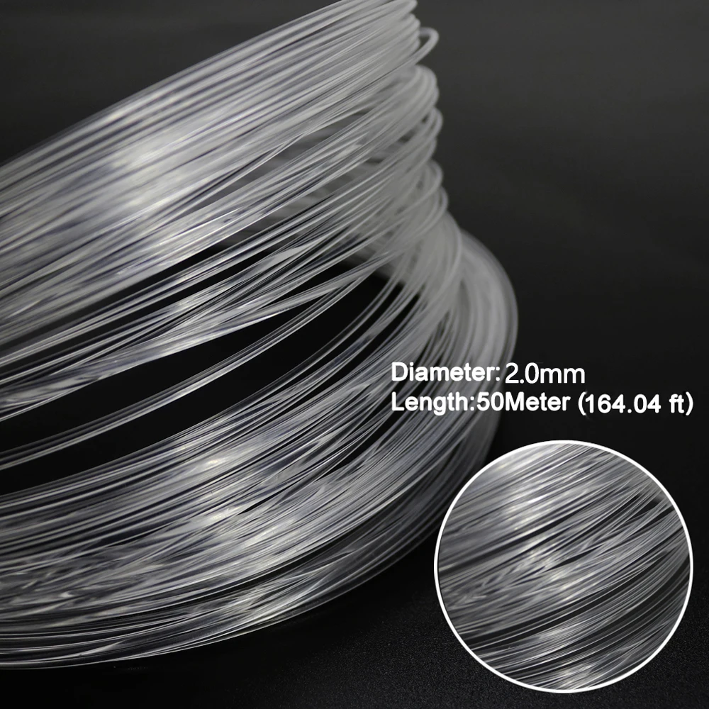 2.0mm 50Metes/Roll Plastic End Glow Fiber Optic Cable for all kinds Led Light Engine Driver Machine DIY Ceiling Starry Sky Light