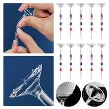 TINSOL 10Pcs 롱 골프 티셔츠 대량 깨지지 않는 83mm 투명 미국 국기 마찰과 사이드 스핀을 줄여주는 골프 액세서리