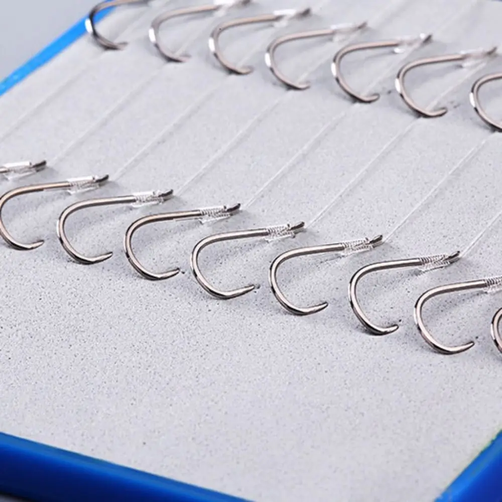 

10 пар рыболовных крючков с леской из углеродистой стали