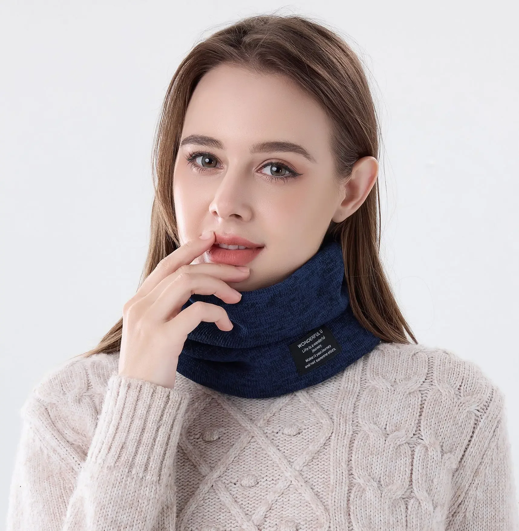 Neck Gaiter Scarf Winter For Men & Women Fashionable Tie Dye Fleece Lined For Outdoor Skiing Hiking