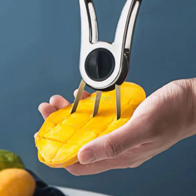 1Pcs mango peeler Mango Splitter Fruit Peeler Slicer Cutter Mango Cutting Knife Fruit Peeling Tool Coring Diced Kitchen Supplies