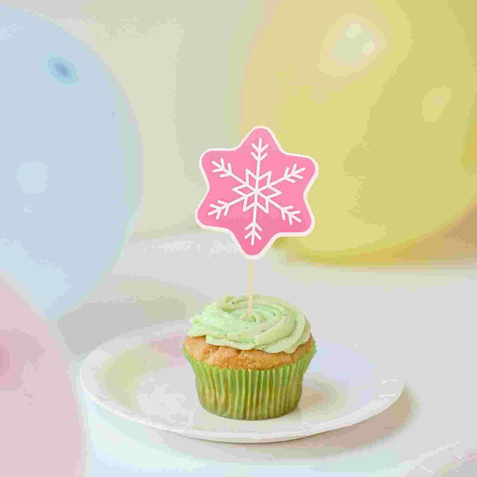 

Christmas Dessert Decor Party Favors Cake Inserts Picks for Supplies Xmas Cupcakes Topper Ornament Inserted Cards Toppers