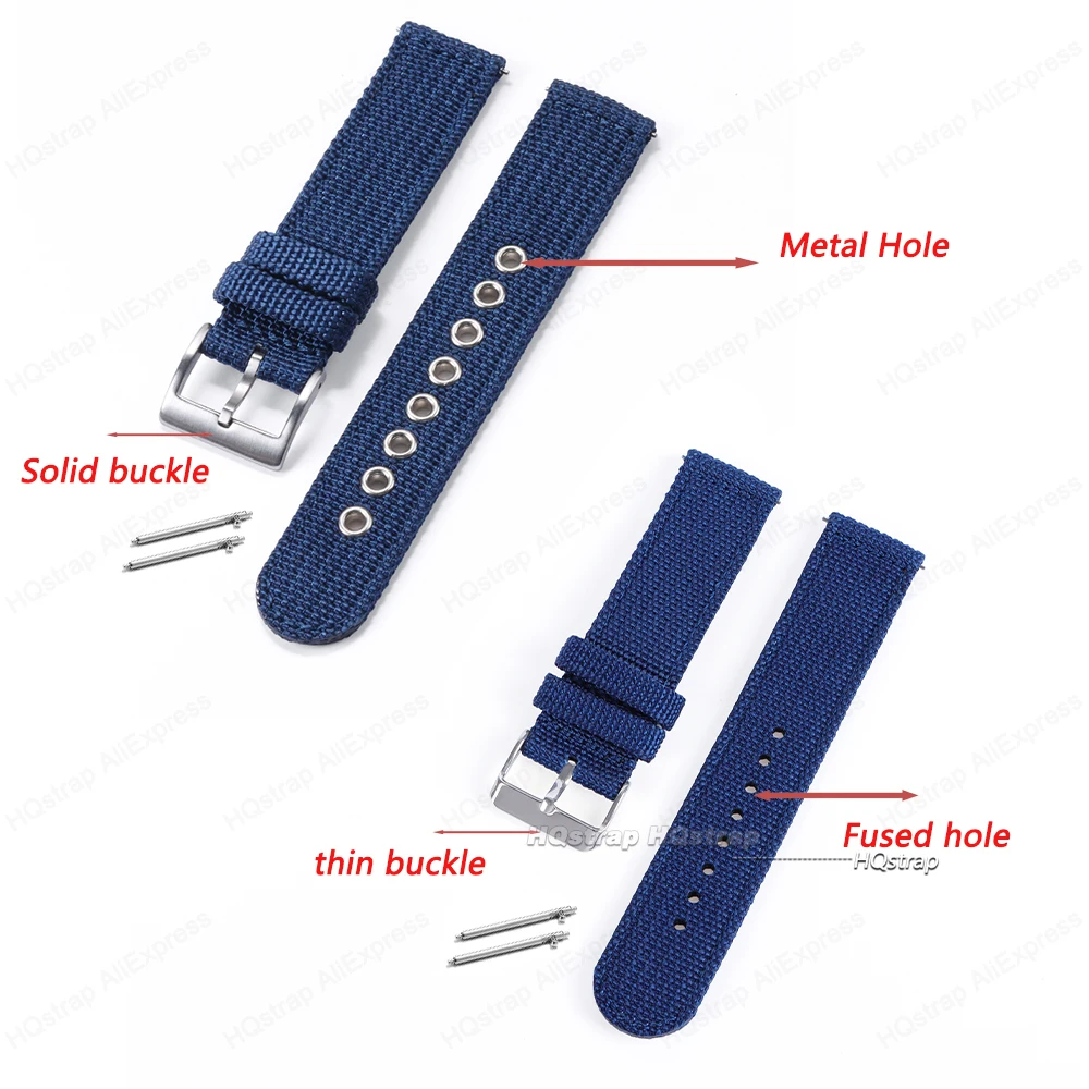 Colorful Nylon Watch Strap with Stainless Steel Buckle - Universal Quick Release Band
