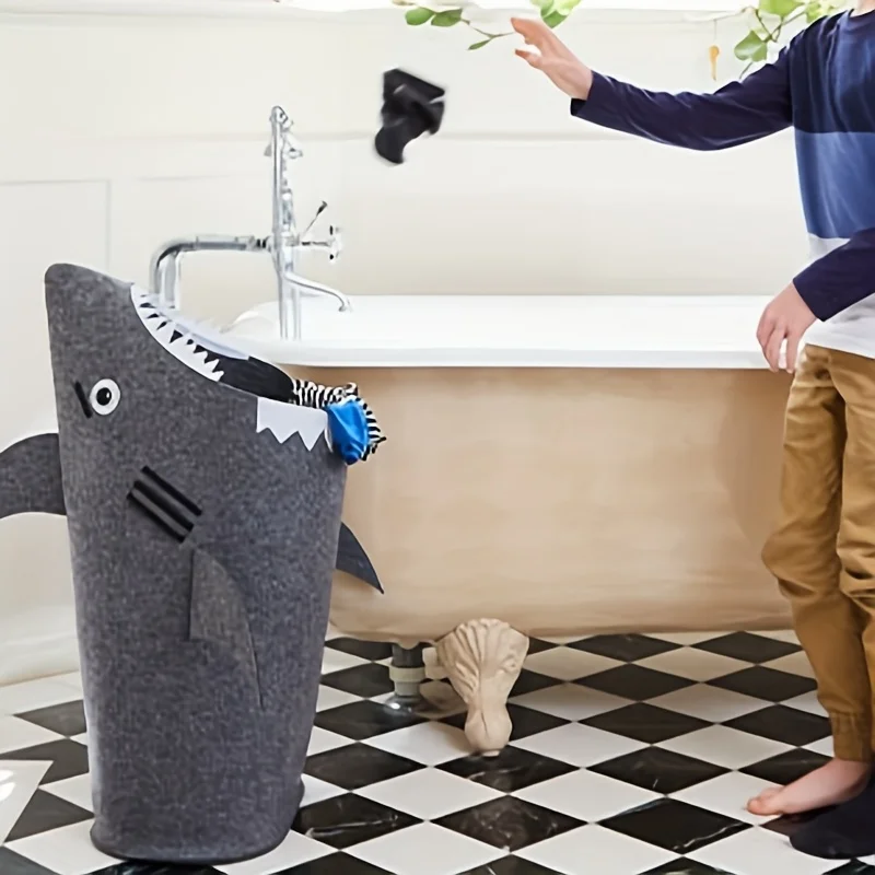 Shark Hamper, Unique Design, Large Durable, Ideal Storage, Laundry Hamper and Organizer help tidy up, for Clothes, Bedroom