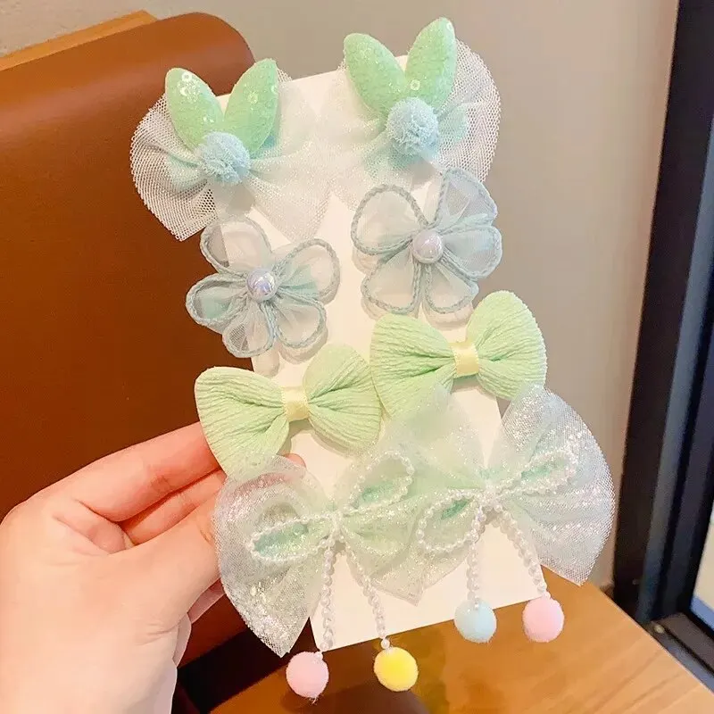 8-teilige Haarnadeln für Kinder mit Blumenschleife, Spitze, Netzstoff, Mädchen-Haarspangen, süße süße Prinzessin, Haarspangen, Baby-Haar-Accessoires – Detail 14