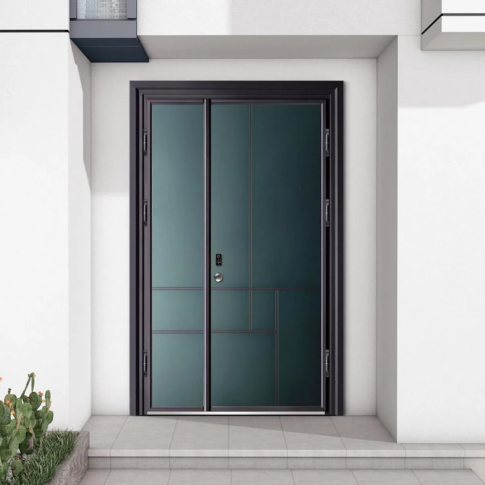 

Factory Supply High Quality Exterior Luxury Anti-theft Cast Aluminum Security Doors Exterior Entrance Doors for Home