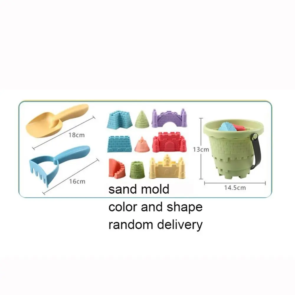 Outdoor Game For Kids 6PCS Sand Toys Set Beach Castle Bucket Shovel Rake Mold Digging Sand Kit Parent-Children Interactive — view 5