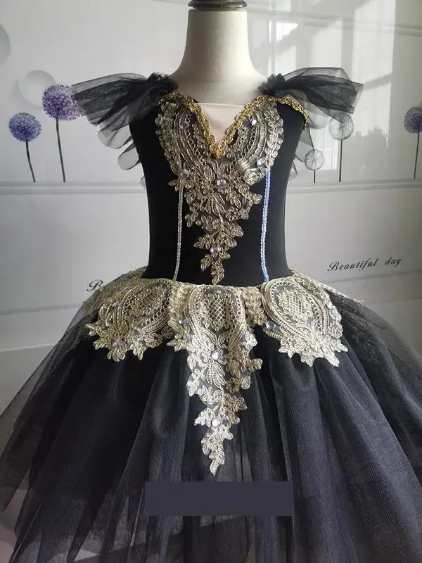 Ballett Tutu Rock Mädchen Ballett Kleid Modern Dance Lange Rock Schwanensee Ballett Kostüme Ballerina Bühne Leistung Kleidung – Detail 7