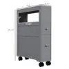 Homcom 6.25" X 20.5" X 28.25" Wood Rolling Narrow Bathroom Side Storage Cabinet - Gray 3