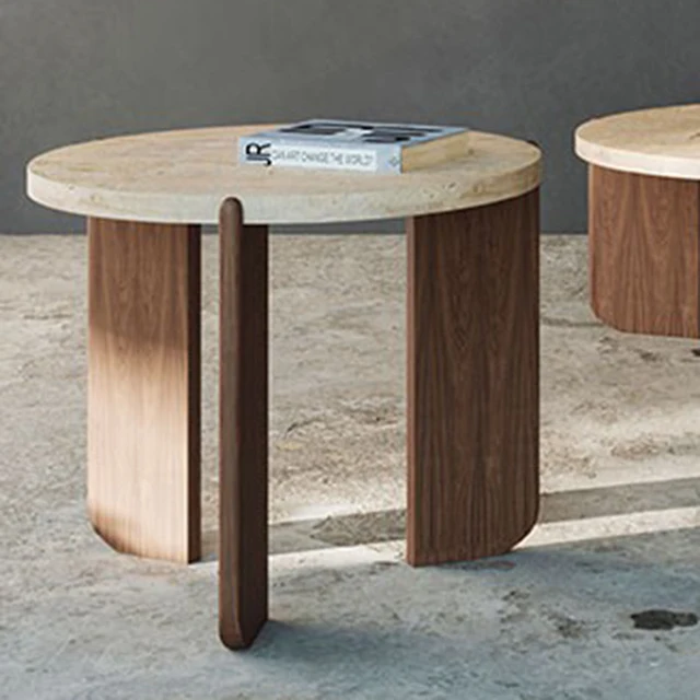 현대적이고 세련된 분위기를 더하는 우아한 디자이너 라운드 대리석 커피 테이블