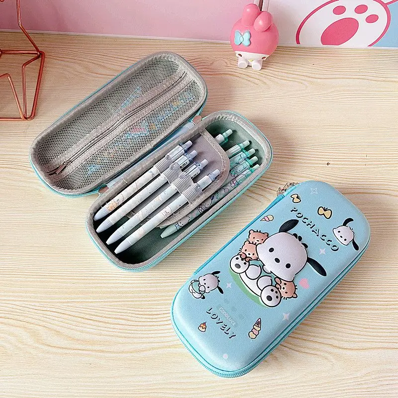 Sanrio 3D Stereoscopic Pencil Case Melody Cartoon Kuromi Kids Anti-Fall Pencil Case Large-Capacity School Supplies Portable Gift