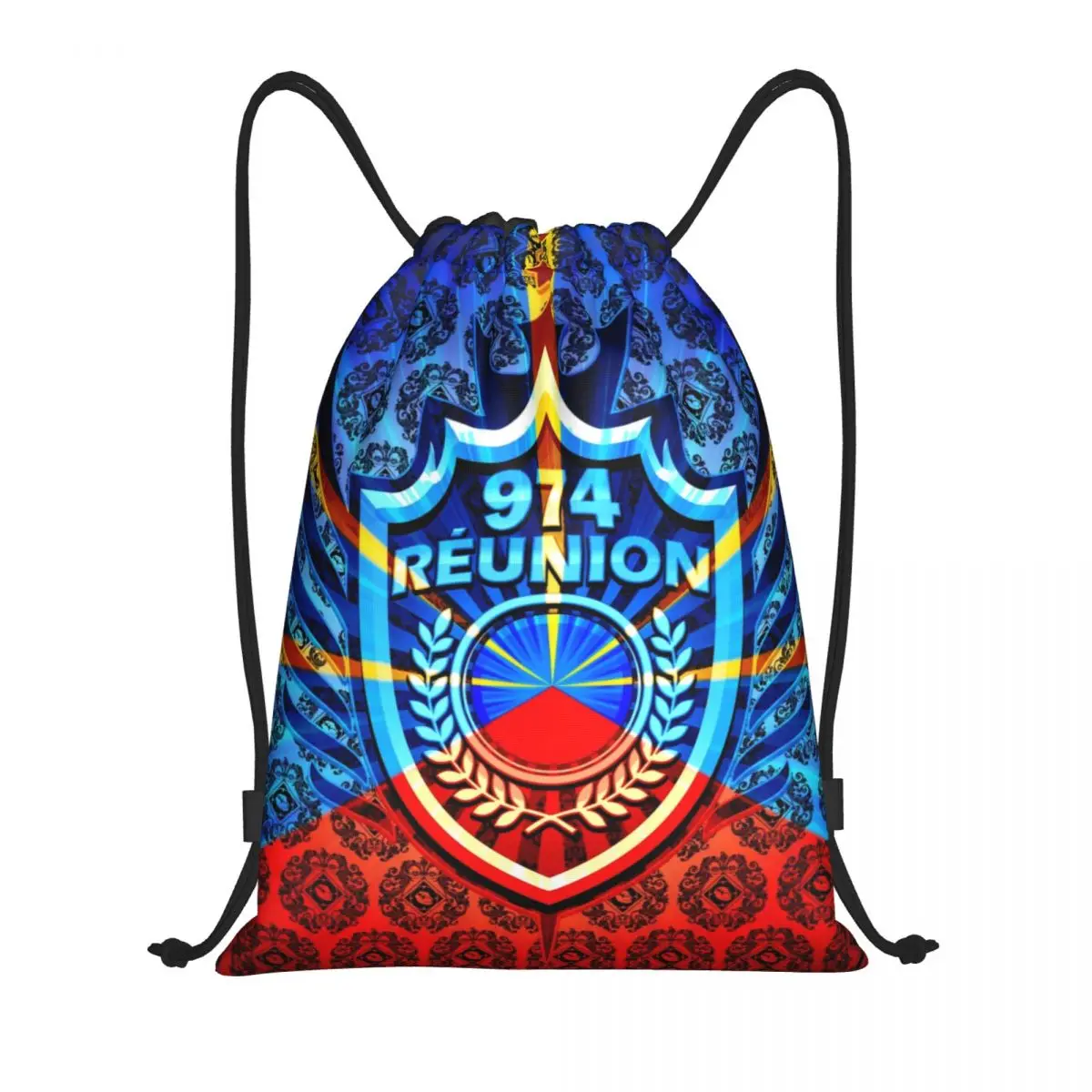

Custom 974 сумка на шнурке Reunion Island для женщин и мужчин, легкая спортивная сумка Maveli с гербом Maveli для хранения в тренажерном зале