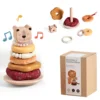 Montessori Stacking Wooden Tower Baby Stacking Puzzle Toys Safety and Environmental Protection Colored Children's Block Toys 1