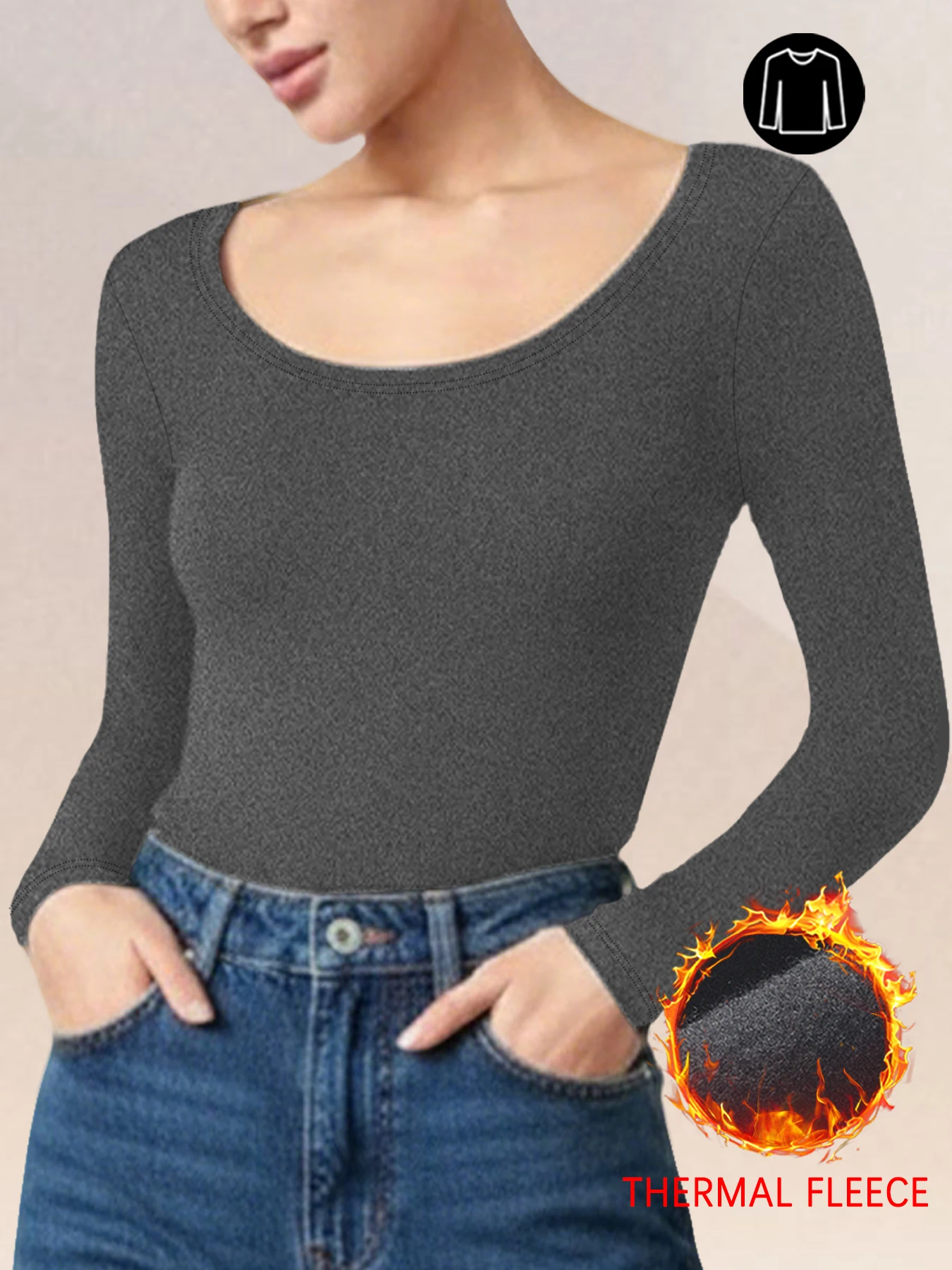 Womens Super soft Fleece Long Sleeve Thermal Shirts for Women Cold Weather Womens Thermal Underwear Tops Base Layer