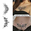 1pc Charming Tattoo Stickers Waterproof Lasting One To Two Weeks For Girls Belly Chest Back Waist Non-Reflective Thorn Cyan 1