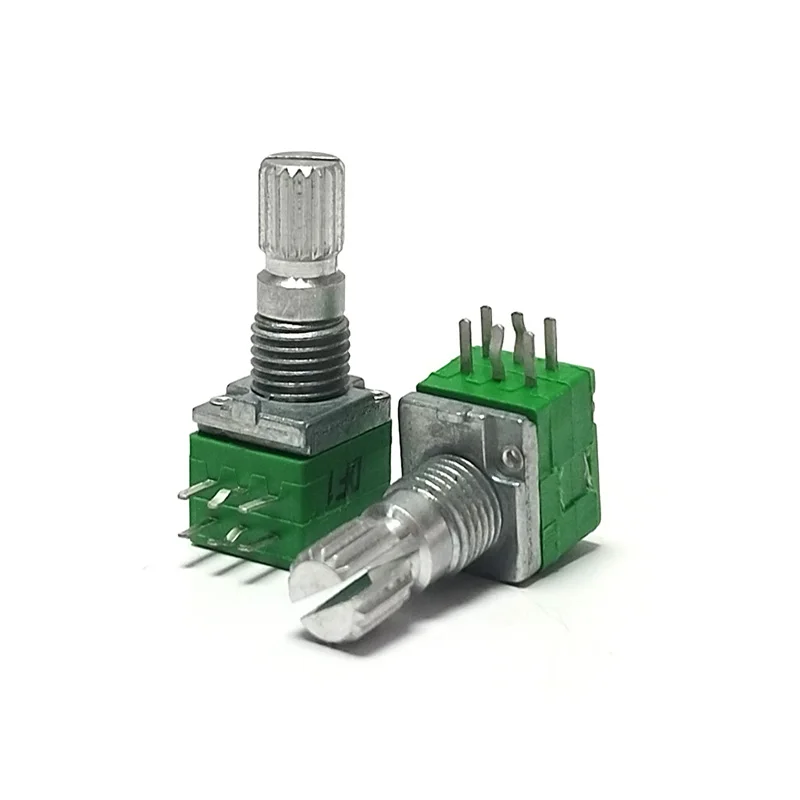 Rotary Potentiometer Multiturn Potentiometer Adjustable Resistor ALPHA 9mm Dual unit single-loop 6Pin B10K 50K 100K 200K flower shaft 15mm 1pcs