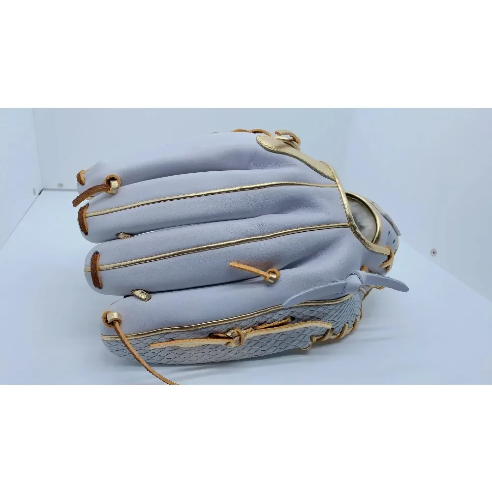 12-inch White and Gold Baseball Gloves Batting Gloves