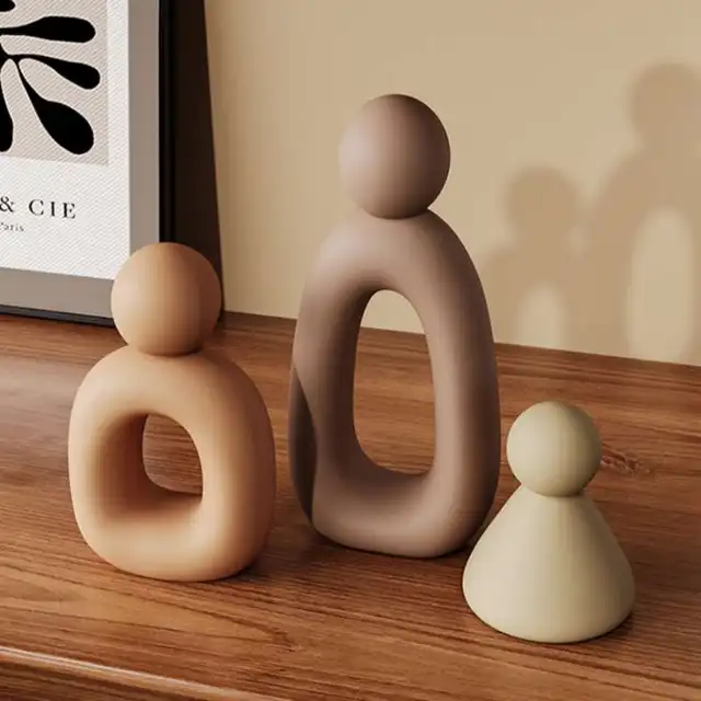 Simple Family Statue Modern Style Home Decor Hollow Sculpture Nordic Living Room Ornaments Bedroom Decoration Figurines Gift 1