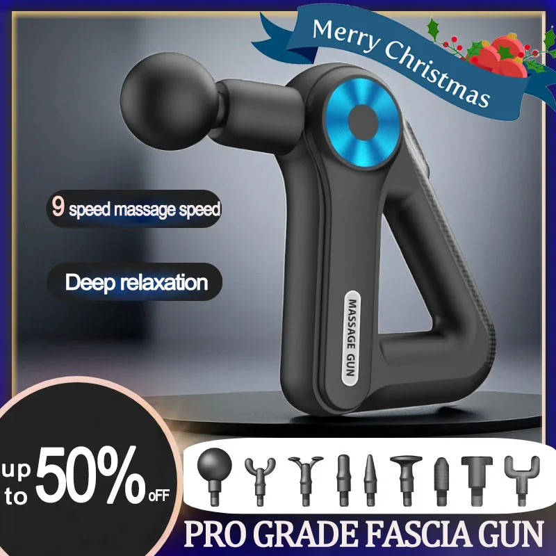 

9 In 1 Fascia Gun Triangular Massager Deep Tissue Muscle Handheld Percussion Massager Neck Back Leg Compression Shaping Massage