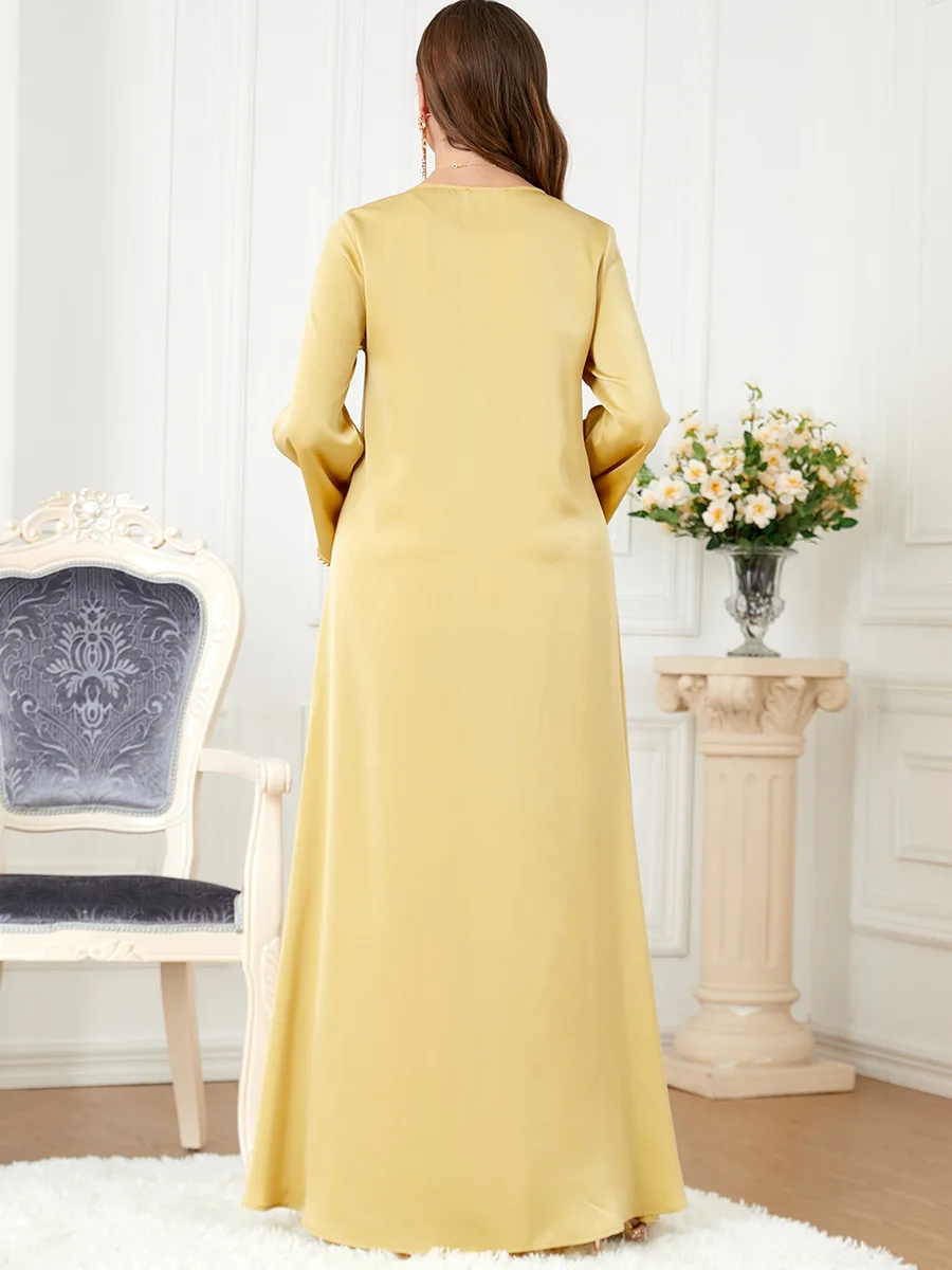 2024 Prayer Muslim Fashion Women's Dress Inside A Ramadan Dress in Abaya Arabic-embroidered Chiffon Party in Turkey Dress
