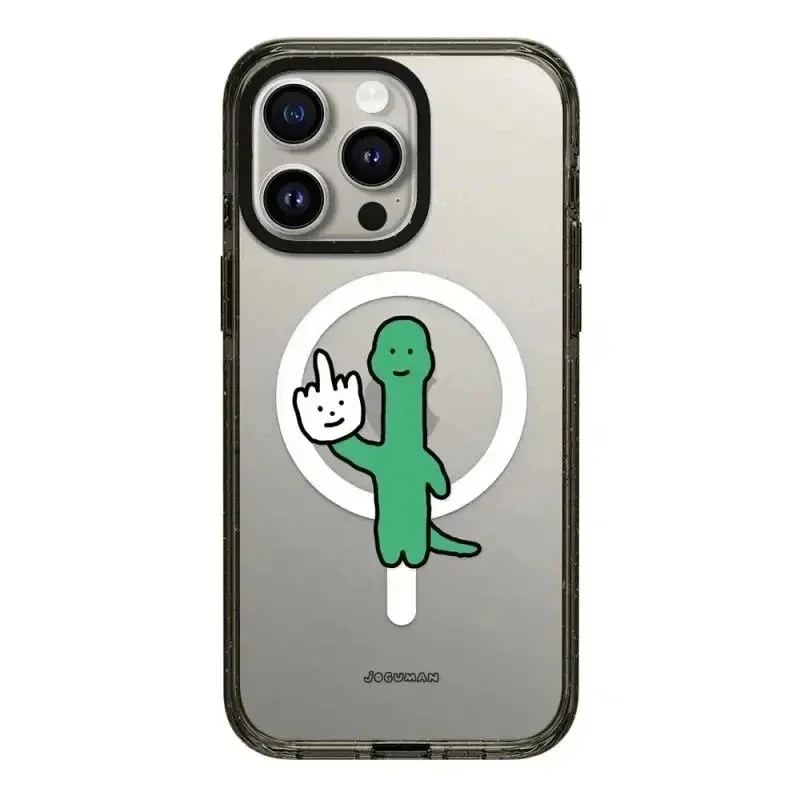 

Cartoon Dinosaur 2.0 Acrylic Black Border MagSafe iPhone 11 12 13 15 14 Pro Max Protective Case, Fits iPhone 15 Pro Max