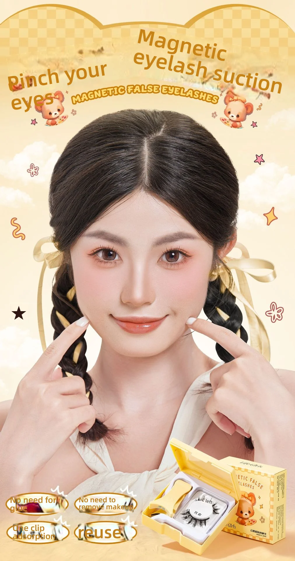 Description Picture 3 of itemMagnetic Eyelashes Wispy Whispy - Lightweight Cloud-Like Comfort, Reusable False Eyelashes Set with Natural Korean Style & Drama