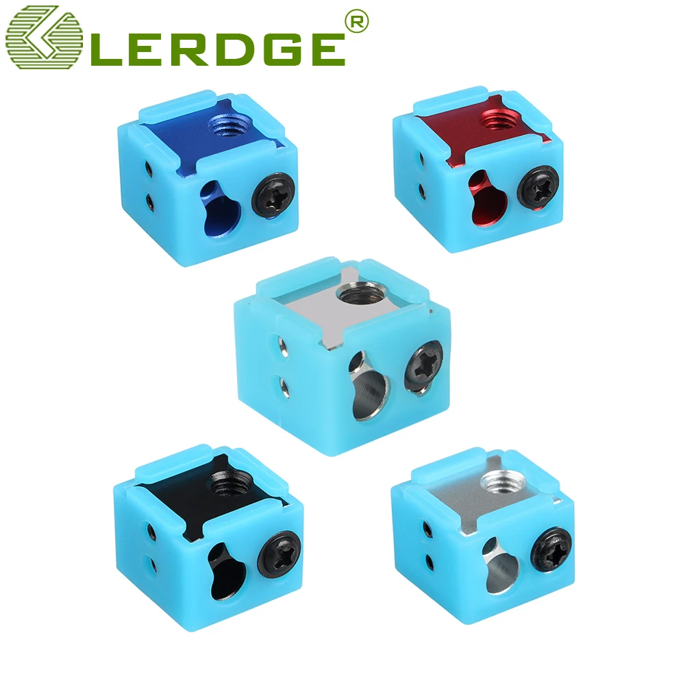 LERDGE Aluminium Heat Block For J-head Extruder HotEnd 3D Printers High Temp Silicone Socks Parts BP6 Heating Block Accessories 3d printer parts e3d aluminium heating block for v5 j head oxidation process v5 heat block mk7 mk8 extruder kossel and prusa i3